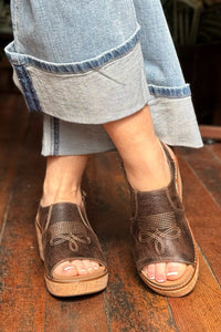 MOST WANTED By Corkys Espresso Crinkle Wedge Sandal-Women's Shoes-Corkys-Gallop 'n Glitz- Women's Western Wear Boutique, Located in Grants Pass, Oregon