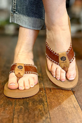 Yellow Box Norrie Tan Flip Flop-Flip Flop-Yellow Box-Gallop 'n Glitz- Women's Western Wear Boutique, Located in Grants Pass, Oregon