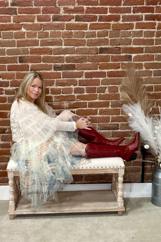 Stars & Script Mesh Skirt-Skirt-Origami-Gallop 'n Glitz- Women's Western Wear Boutique, Located in Grants Pass, Oregon