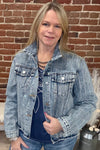 Trail Dust and Rhinestones Denim Jacket-Jacket-Origami-Gallop 'n Glitz- Women's Western Wear Boutique, Located in Grants Pass, Oregon