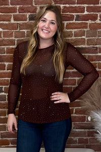 Desert Ride Rhinestone Mesh Top-Mesh Top-Origami-Gallop 'n Glitz- Women's Western Wear Boutique, Located in Grants Pass, Oregon