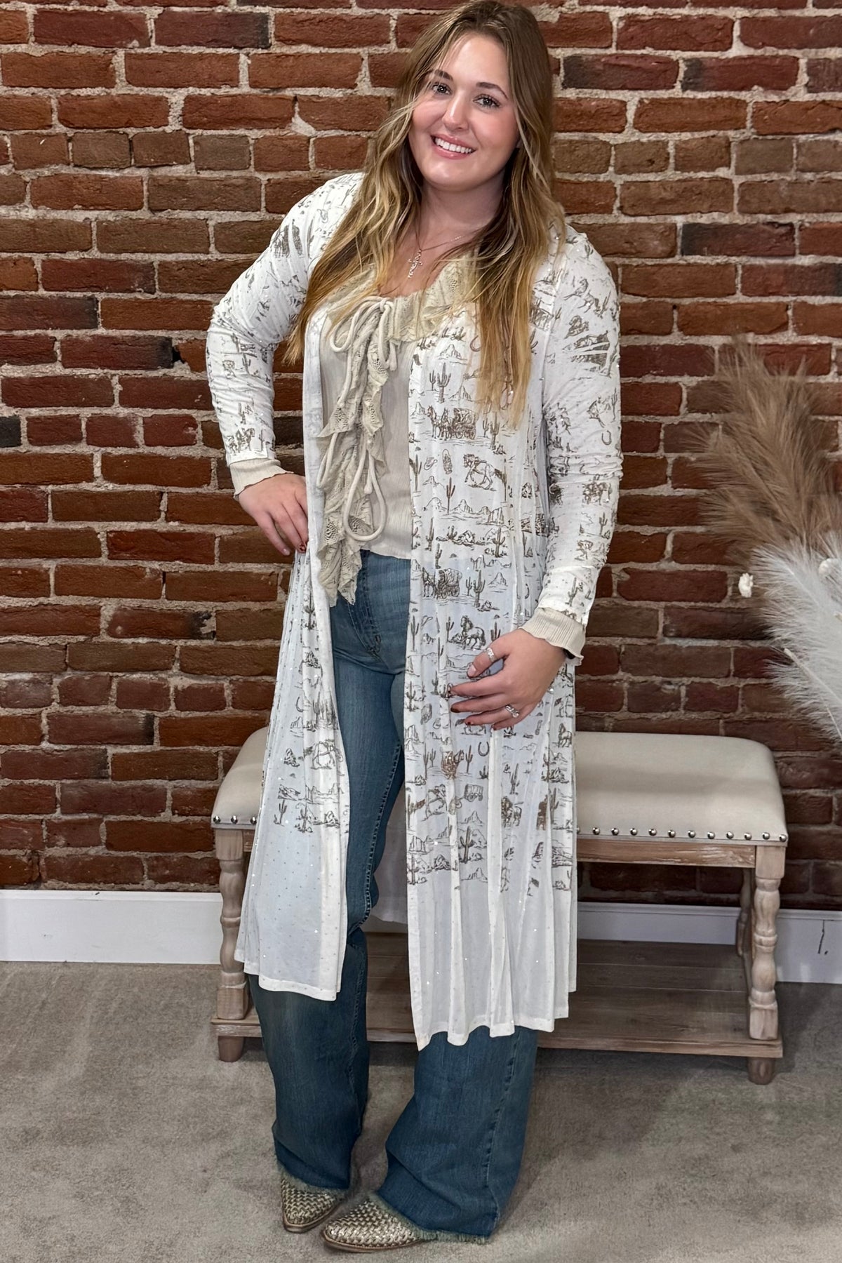 Western Grace Rhinestone Mesh Duster-Duster-Origami-Gallop 'n Glitz- Women's Western Wear Boutique, Located in Grants Pass, Oregon