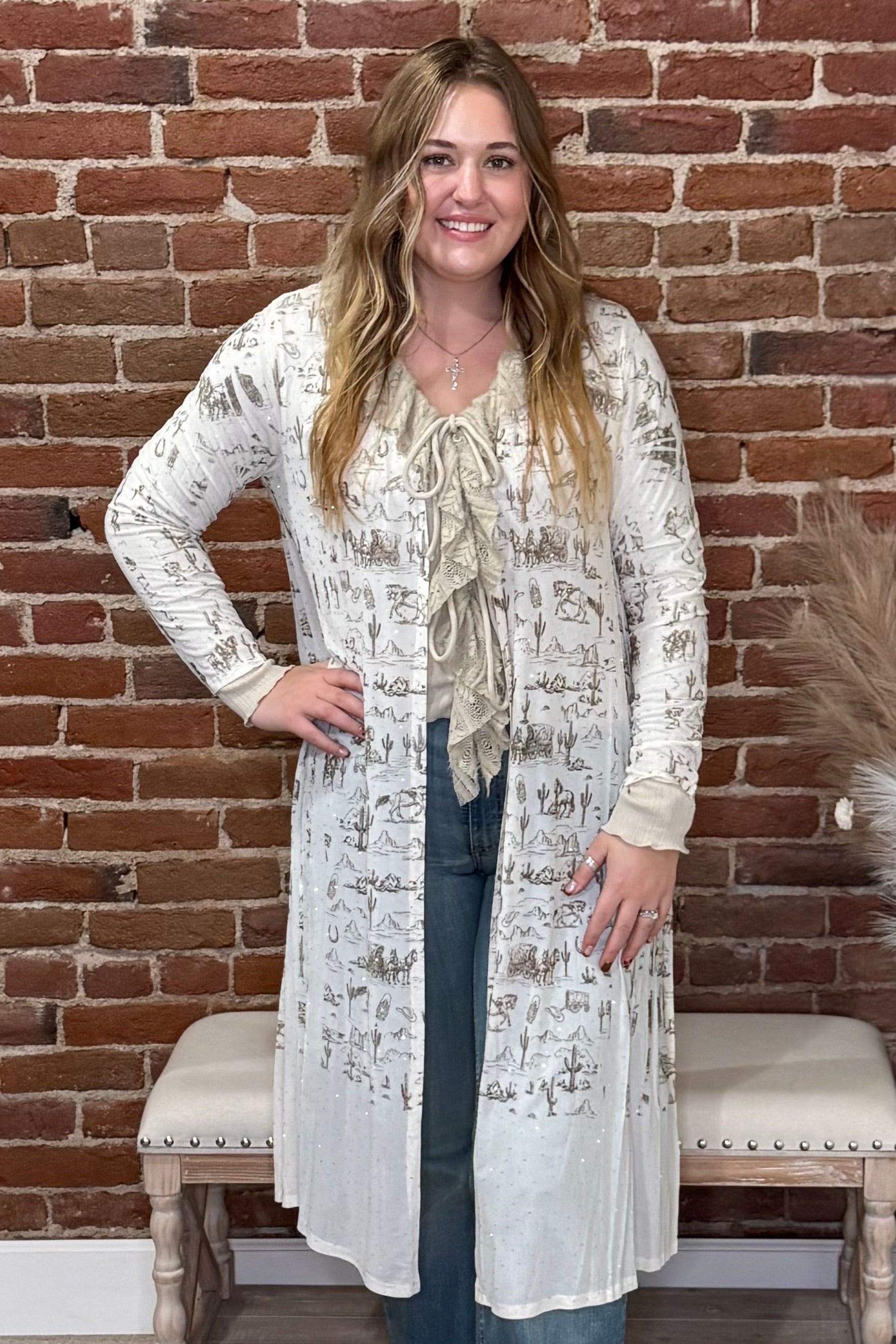 Western Grace Rhinestone Mesh Duster-Duster-Origami-Gallop 'n Glitz- Women's Western Wear Boutique, Located in Grants Pass, Oregon