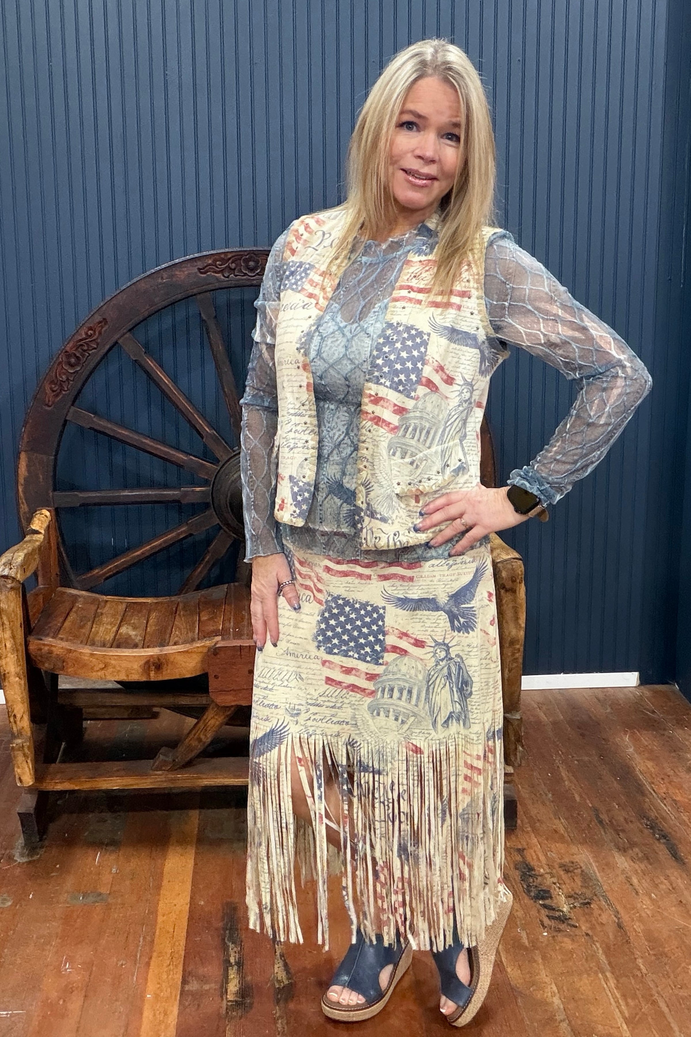 Americana Star Studded Vest-Vest-Origami-Gallop 'n Glitz- Women's Western Wear Boutique, Located in Grants Pass, Oregon