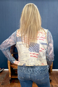 Americana Star Studded Vest-Vest-Origami-Gallop 'n Glitz- Women's Western Wear Boutique, Located in Grants Pass, Oregon