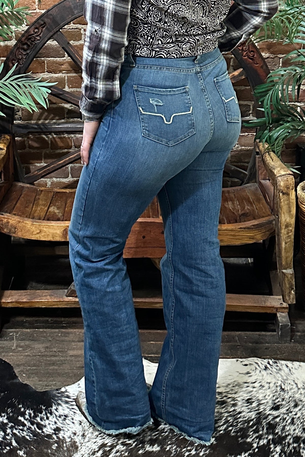 Kimes Ranch Women's Olivia Light Wash High Rise Stretch Wide Leg Trouser Jeans-Trouser-Kimes-Gallop 'n Glitz- Women's Western Wear Boutique, Located in Grants Pass, Oregon