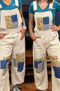 The Patchwork Bone Denim Overall