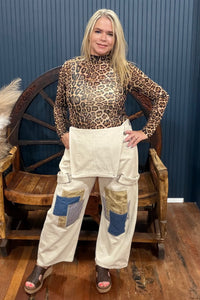 The Patchwork Bone Denim Overall