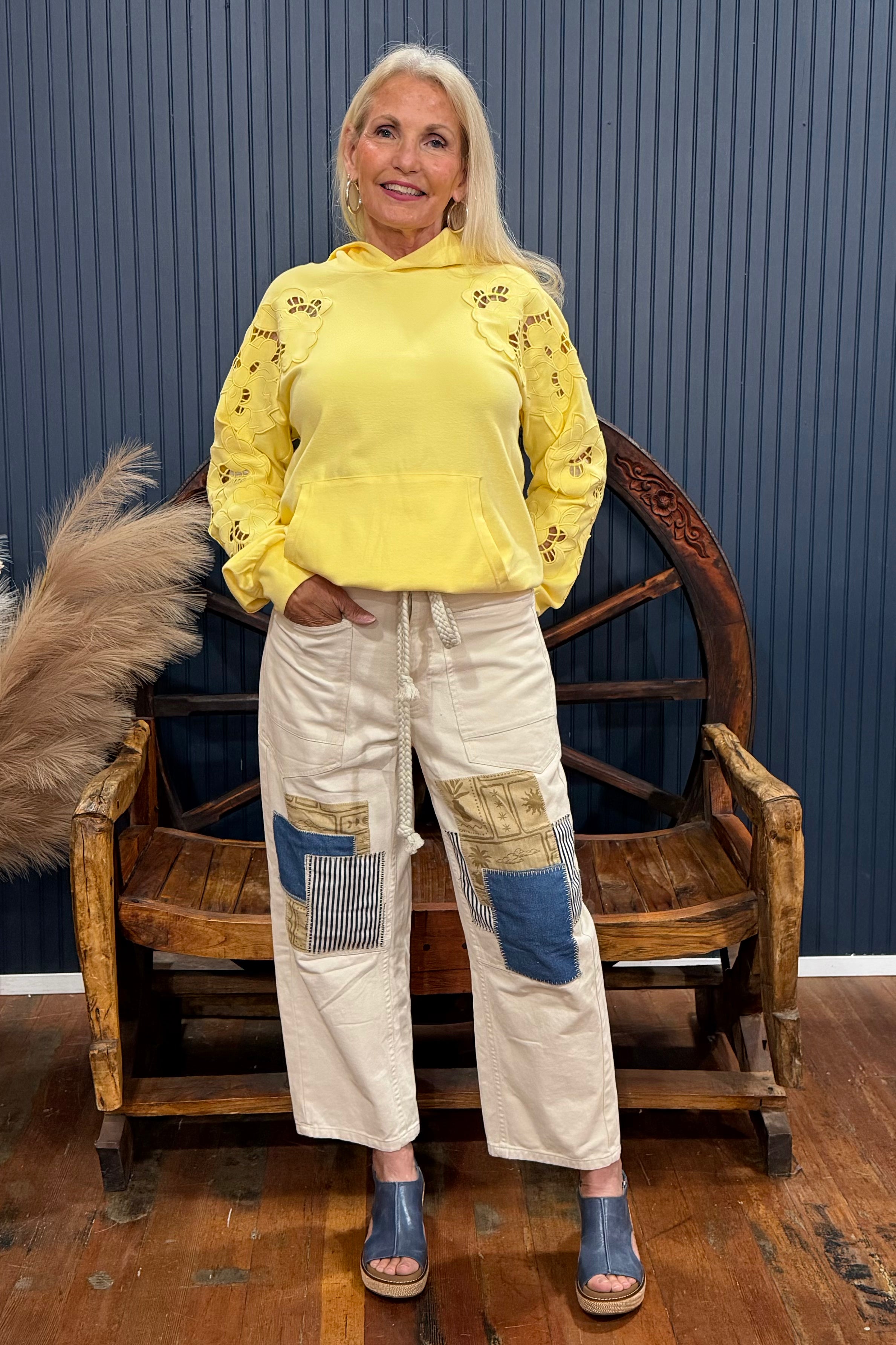 The Patchwork Bone Denim Pant-Pants-ee:some-Gallop 'n Glitz- Women's Western Wear Boutique, Located in Grants Pass, Oregon