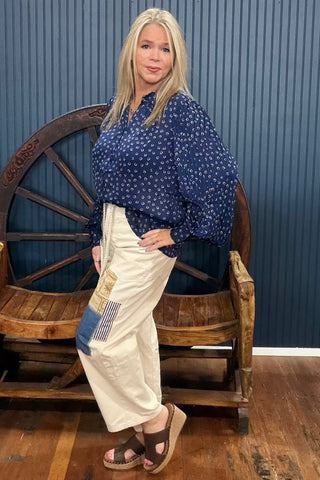 The Patchwork Bone Denim Pant-Casual-ee:some-Gallop 'n Glitz- Women's Western Wear Boutique, Located in Grants Pass, Oregon