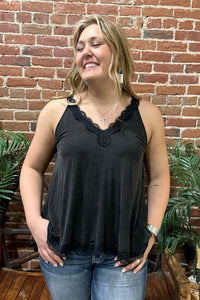 For The Love of Lace Black Sleeveless Top By POL-top-POL-Gallop 'n Glitz- Women's Western Wear Boutique, Located in Grants Pass, Oregon