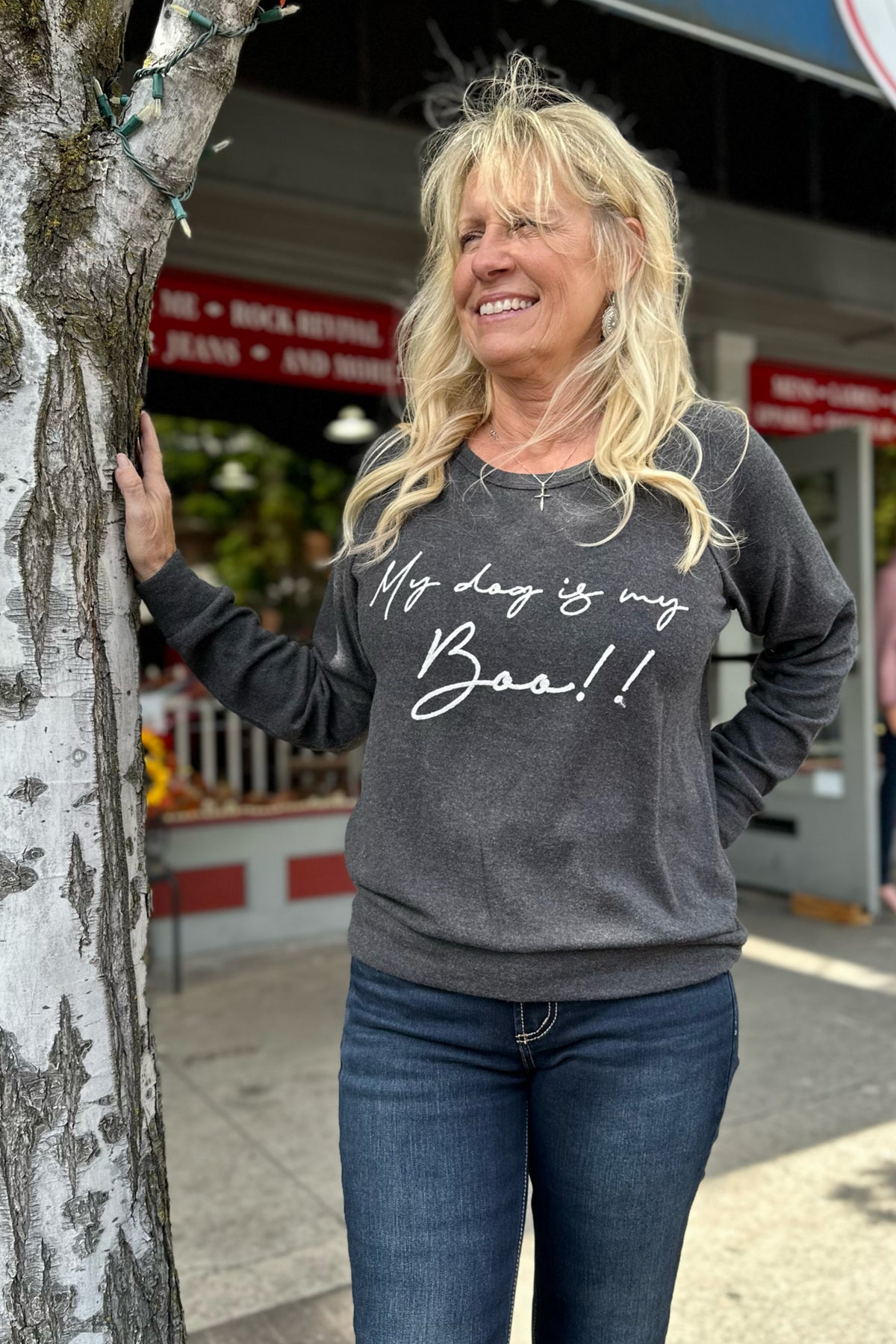 Pj Salvage My Dog Is My Boo Long Sleeve-top-PJ Salvage-Gallop 'n Glitz- Women's Western Wear Boutique, Located in Grants Pass, Oregon