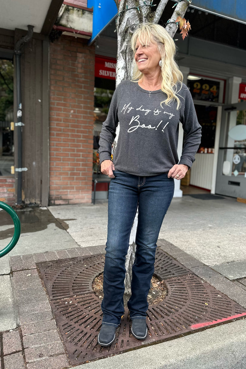 Pj Salvage My Dog Is My Boo Long Sleeve-top-PJ Salvage-Gallop 'n Glitz- Women's Western Wear Boutique, Located in Grants Pass, Oregon
