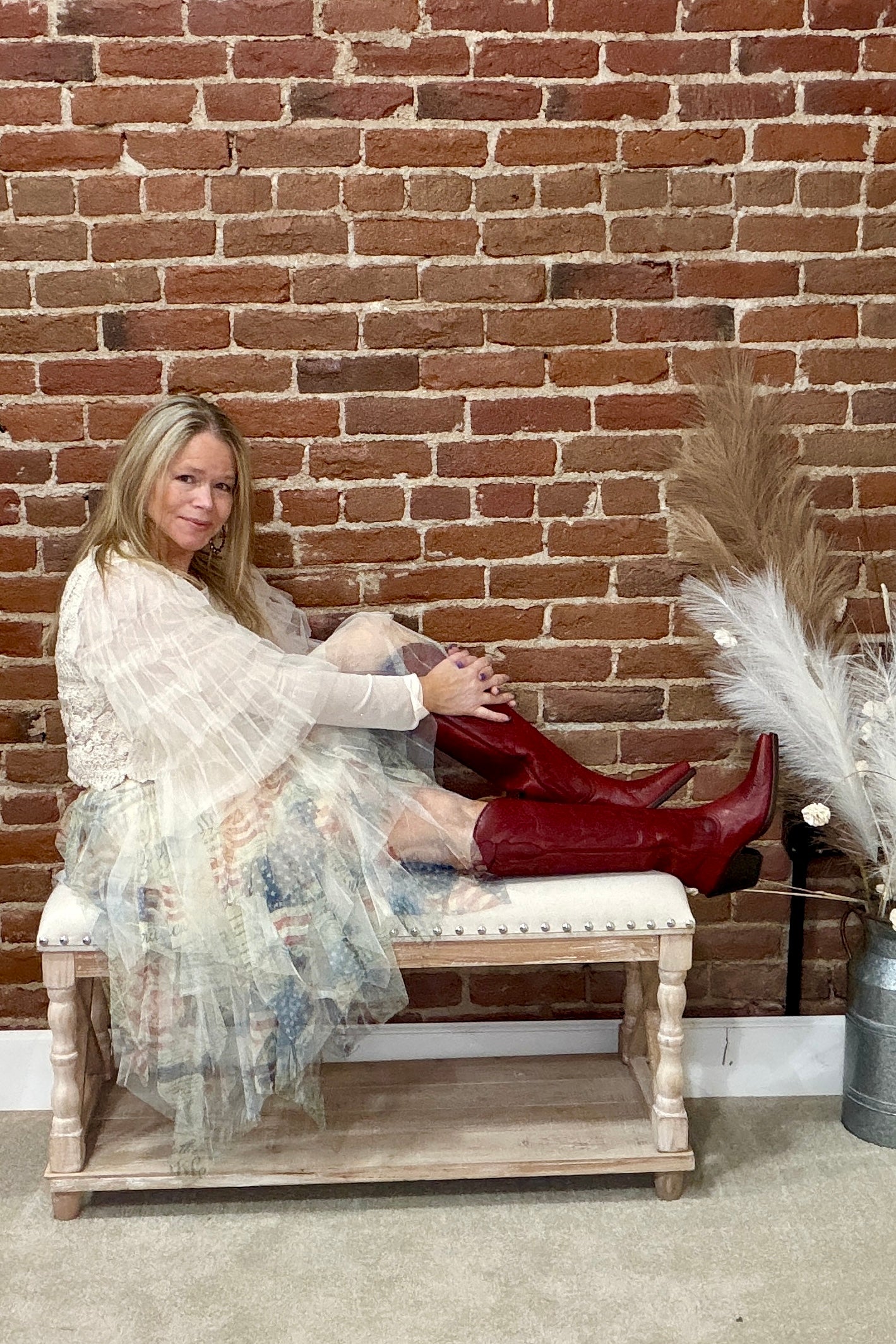 Rumor 17" Tall Boot in Red by Justin Boots-Women's Boot-Justin Boots-Gallop 'n Glitz- Women's Western Wear Boutique, Located in Grants Pass, Oregon