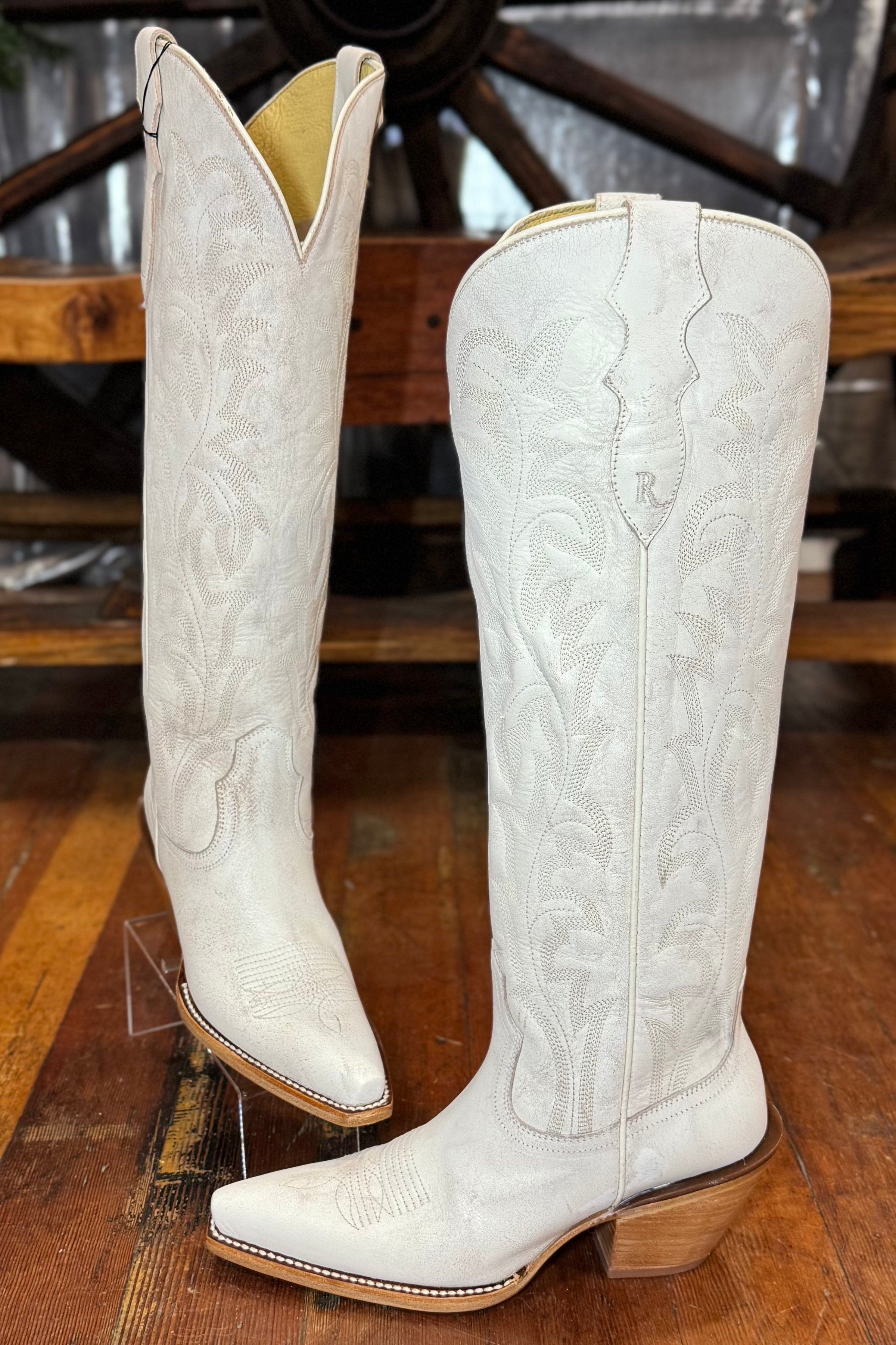 Rumor 17" Tall Boot in White by Justin Boots-Women's Boot-Justin Boots-Gallop 'n Glitz- Women's Western Wear Boutique, Located in Grants Pass, Oregon