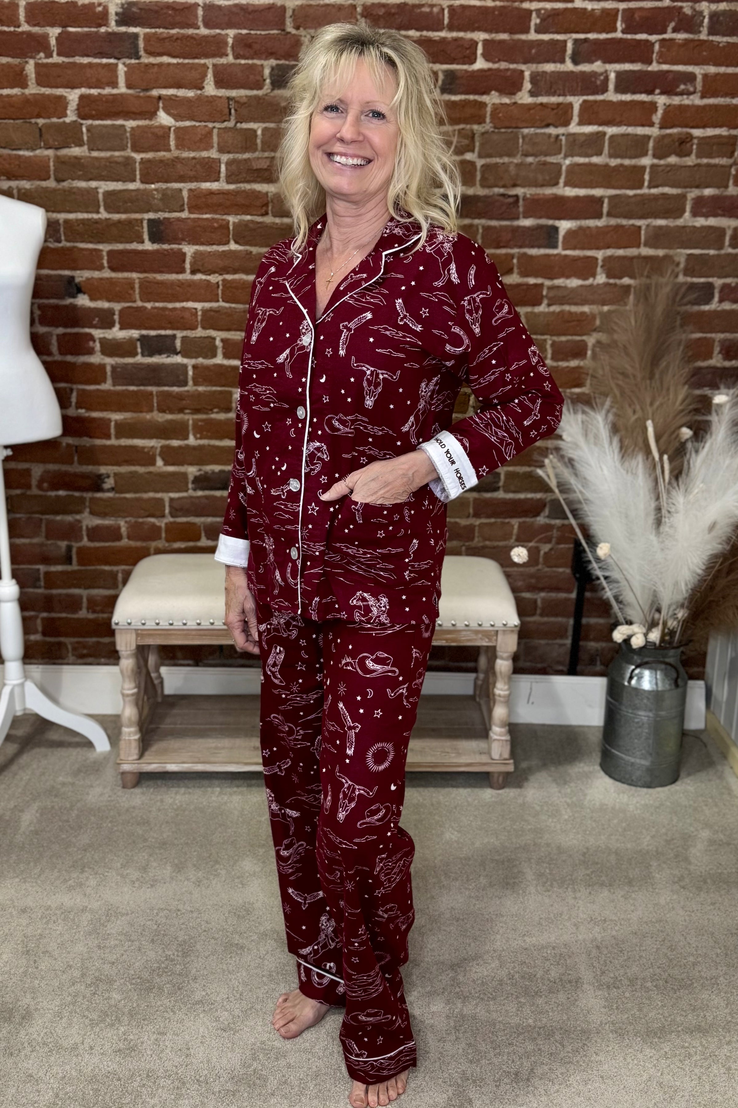 Hold Your Horses PJ Set By PJ Salvage-Pajamas-PJ Salvage-Gallop 'n Glitz- Women's Western Wear Boutique, Located in Grants Pass, Oregon