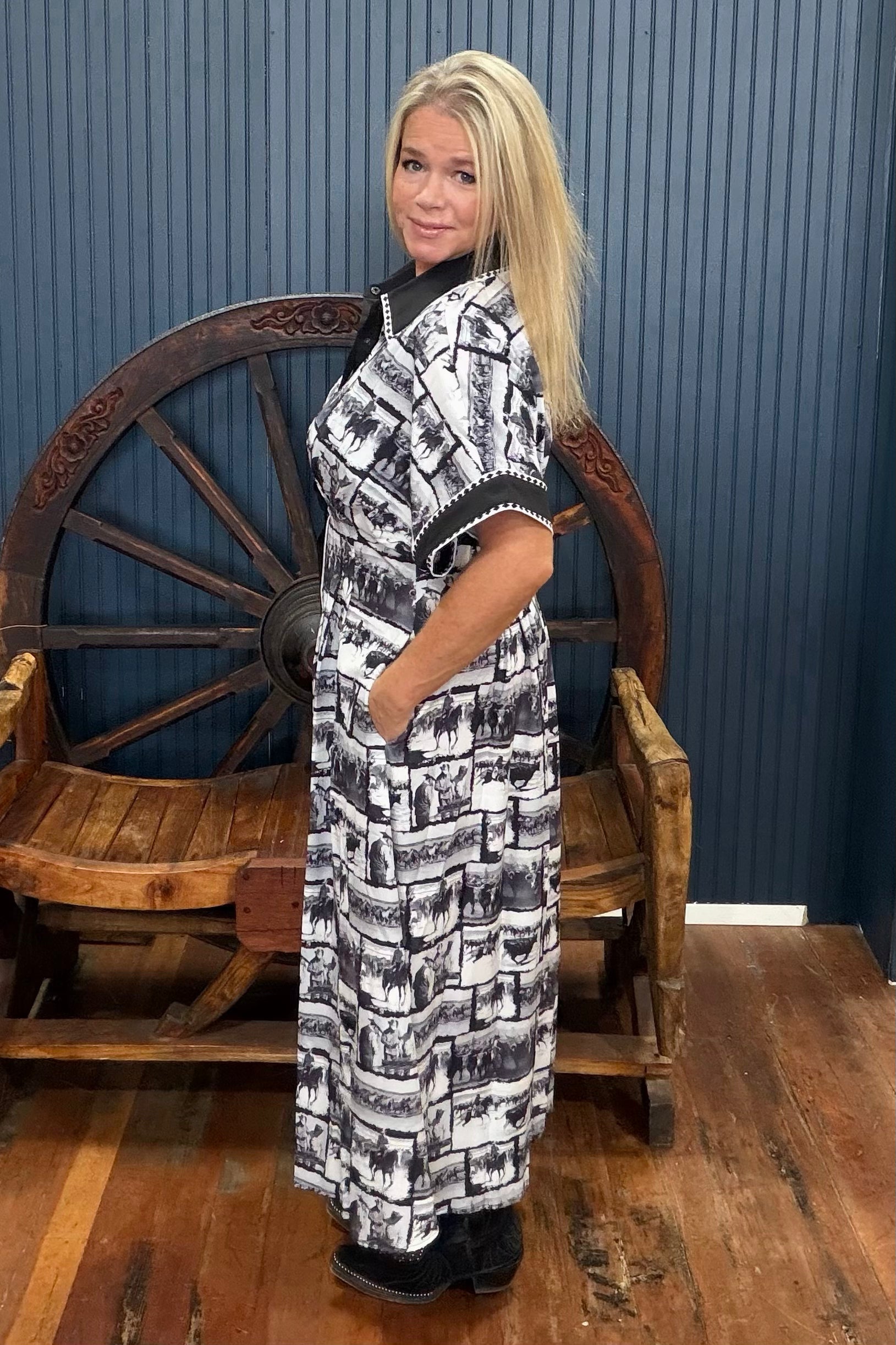 Ranch Sketch Dress-dress-Sterling Kreek-Gallop 'n Glitz- Women's Western Wear Boutique, Located in Grants Pass, Oregon