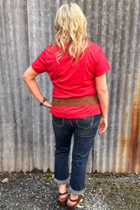 Women's BEST EVER V-Neck Tee - Red Frost-top-Sanmar-Gallop 'n Glitz- Women's Western Wear Boutique, Located in Grants Pass, Oregon