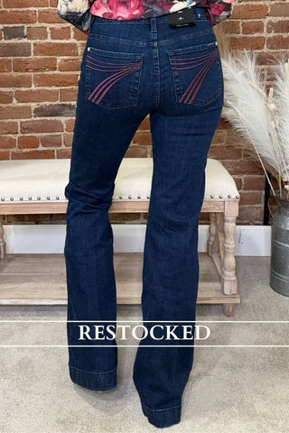 Dojo Trouser Flare By 7 For All Mankind Classical-Pink-Flare-7 for all mankind-Gallop 'n Glitz- Women's Western Wear Boutique, Located in Grants Pass, Oregon