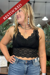 Scalloped Lace V-Neck Black Bralette-Bralette-Allie Rose-Gallop 'n Glitz- Women's Western Wear Boutique, Located in Grants Pass, Oregon