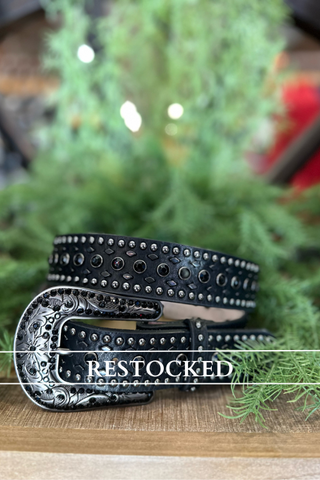 Nocona Women's Black Studded Western Belt-Belt-M&F-Gallop 'n Glitz- Women's Western Wear Boutique, Located in Grants Pass, Oregon
