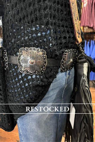 Women's Silver Angel Ranch Concho Western Belt-Belt-M&F-Gallop 'n Glitz- Women's Western Wear Boutique, Located in Grants Pass, Oregon