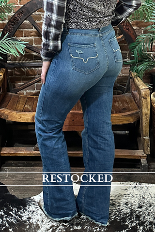 Kimes Ranch Women's Olivia Light Wash High Rise Stretch Wide Leg Trouser Jeans-Trouser-Kimes-Gallop 'n Glitz- Women's Western Wear Boutique, Located in Grants Pass, Oregon