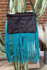 Blue Fringe Wanderer Bag by Myra-Handbags & Accessories-Myra-Gallop 'n Glitz- Women's Western Wear Boutique, Located in Grants Pass, Oregon