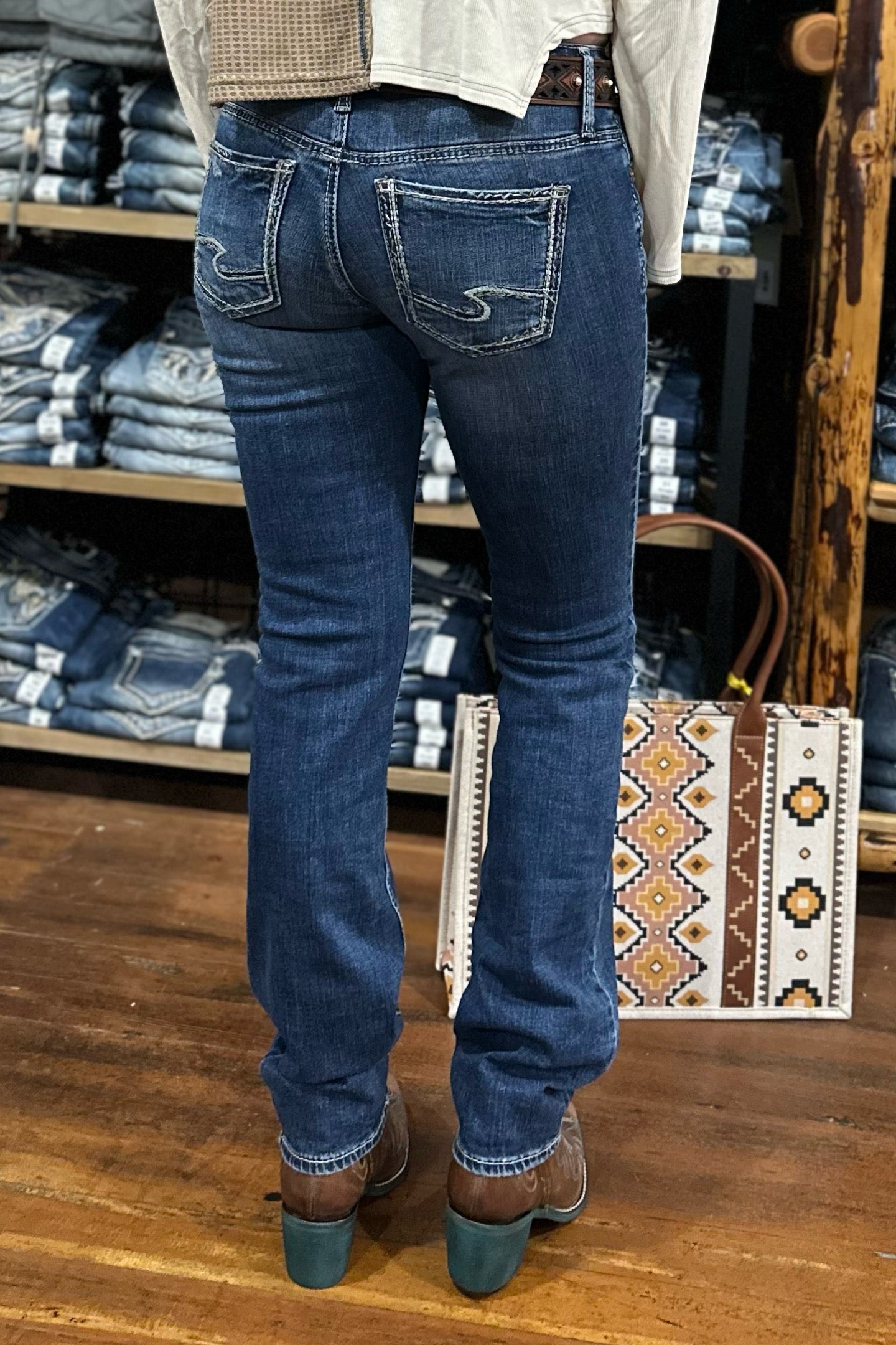 Silver Britt Low Rise Straight Leg-Straight-Silver Jeans-Gallop 'n Glitz- Women's Western Wear Boutique, Located in Grants Pass, Oregon