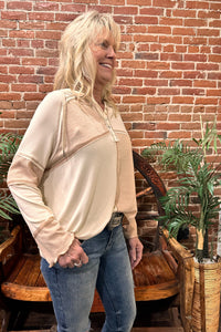 Lightweight Oversized Color Block Hoodie By POL-top-POL-Gallop 'n Glitz- Women's Western Wear Boutique, Located in Grants Pass, Oregon