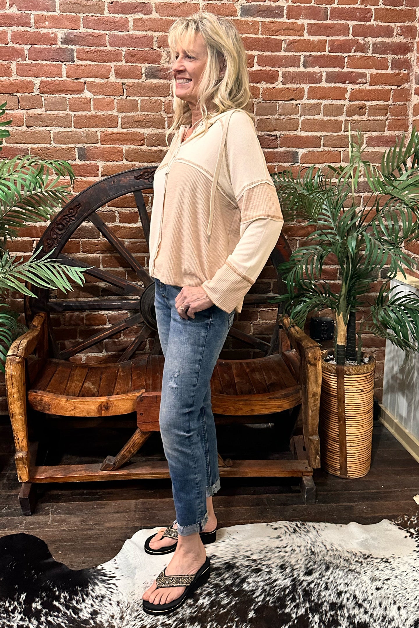 Lightweight Oversized Color Block Hoodie By POL-top-POL-Gallop 'n Glitz- Women's Western Wear Boutique, Located in Grants Pass, Oregon