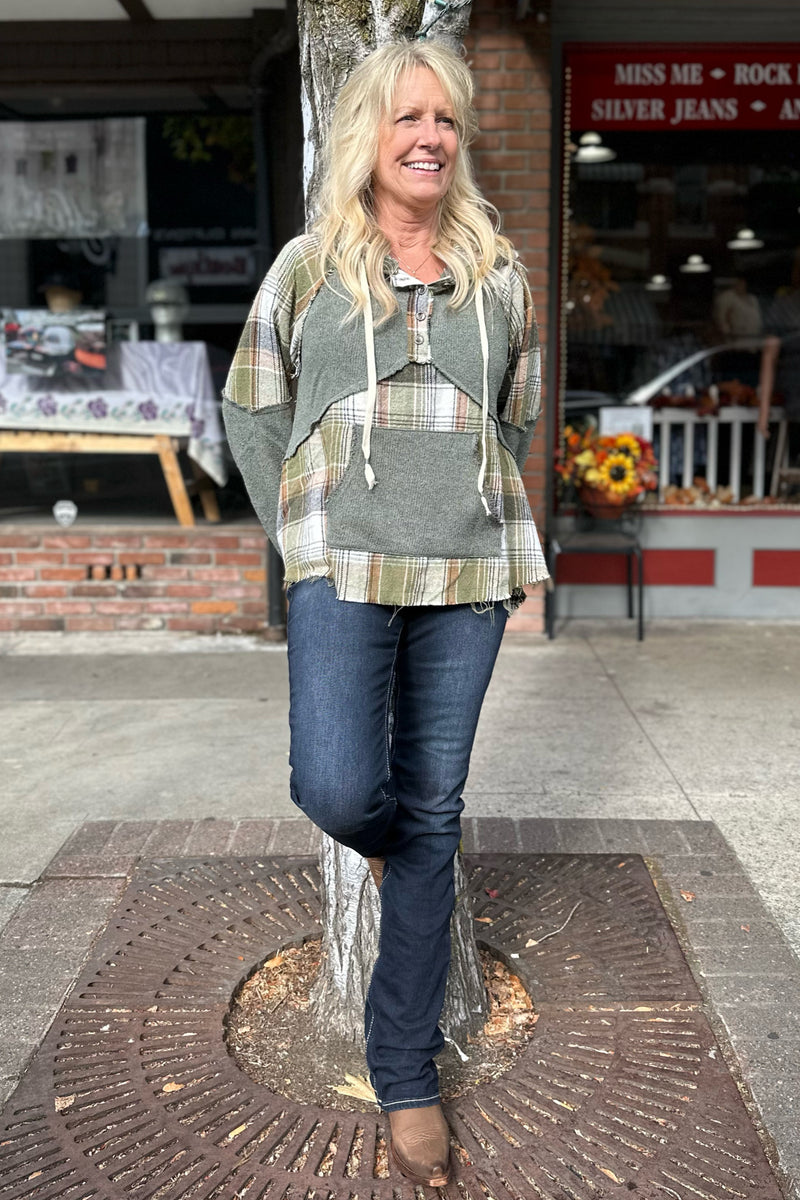 Flannel Hoodie Pullover by POL-Hoodie-POL-Gallop 'n Glitz- Women's Western Wear Boutique, Located in Grants Pass, Oregon