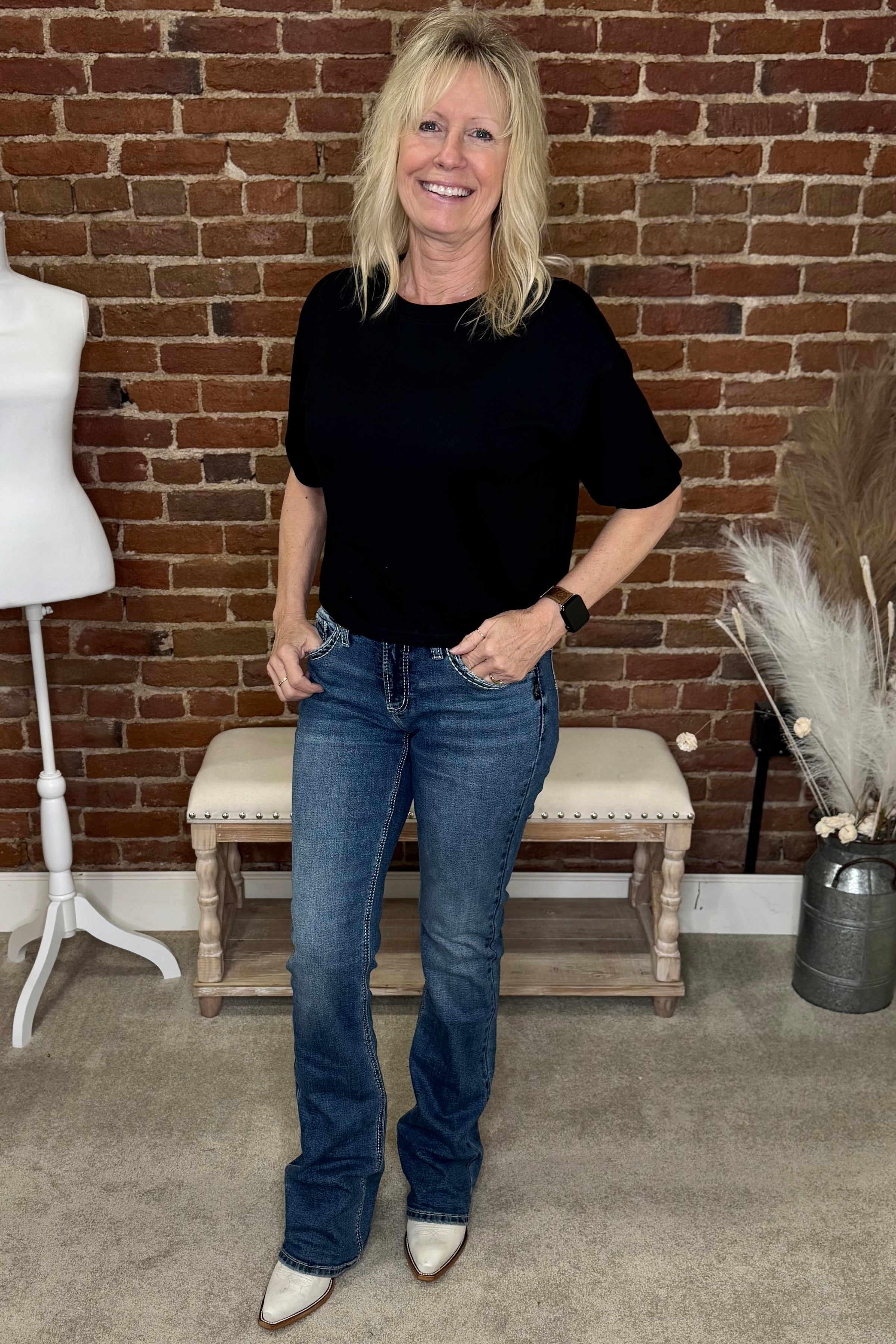 Elyse Mid Rise Bootcut by Silver-Bootcut-Silver Jeans-Gallop 'n Glitz- Women's Western Wear Boutique, Located in Grants Pass, Oregon