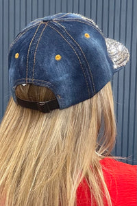 Sparklin' American Flag Baseball Hat-Hats-Cap Zone-Gallop 'n Glitz- Women's Western Wear Boutique, Located in Grants Pass, Oregon