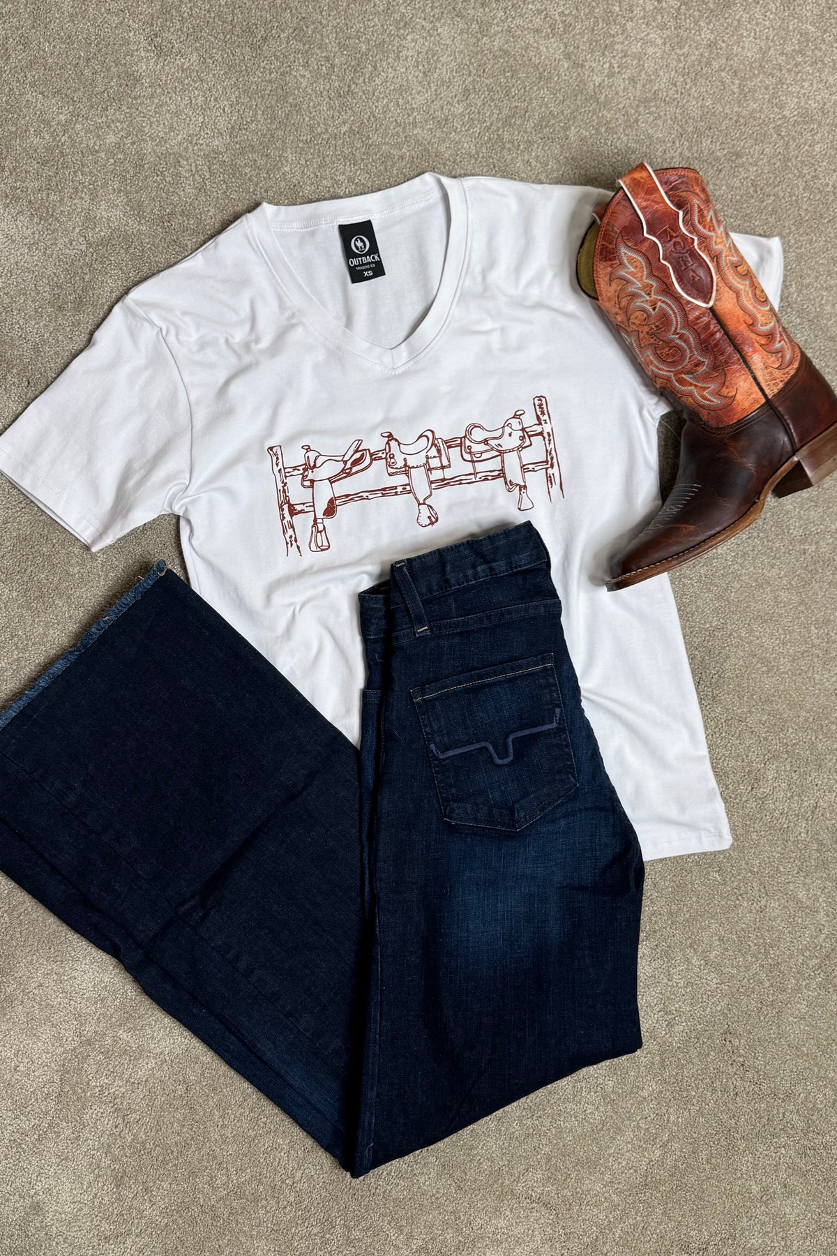 Saddle Up Tee by Outback-top-Outback Trading-Gallop 'n Glitz- Women's Western Wear Boutique, Located in Grants Pass, Oregon