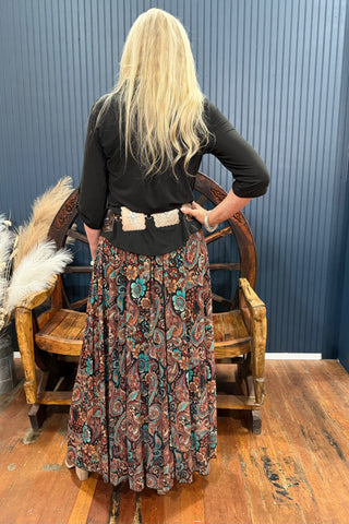 Sagebrush Swirl Maxi Skirt-Skirt-Sterling Kreek-Gallop 'n Glitz- Women's Western Wear Boutique, Located in Grants Pass, Oregon