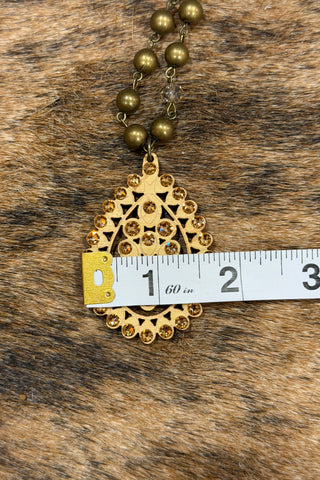 Santa Fe Austrian Crystal Teardrop Necklace-Jewelry-Pink Panache-Gallop 'n Glitz- Women's Western Wear Boutique, Located in Grants Pass, Oregon