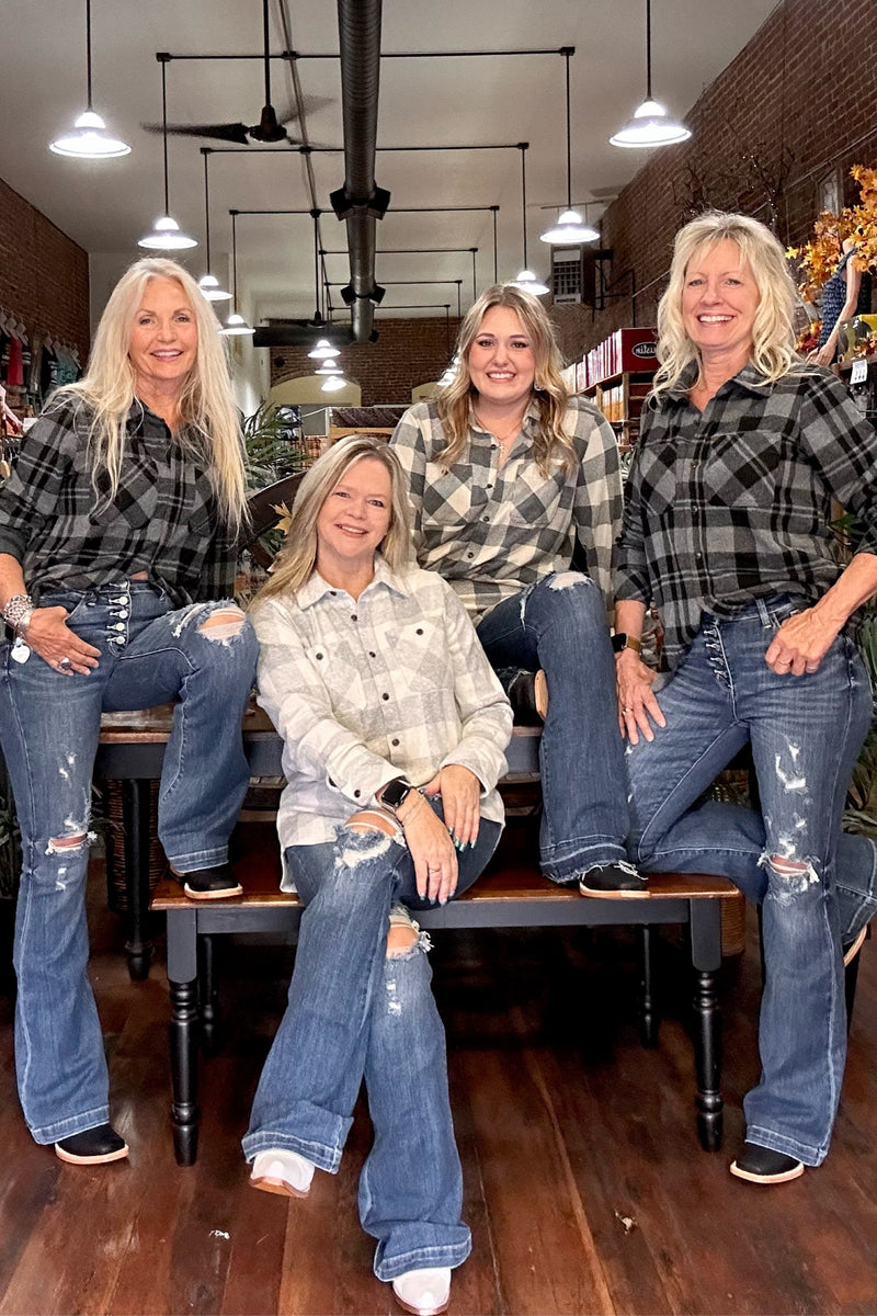 Cozy Soft Plaid Flannel Shacket-Shacket-Panche Apparel-Gallop 'n Glitz- Women's Western Wear Boutique, Located in Grants Pass, Oregon