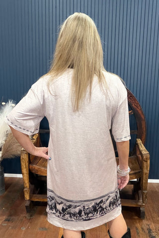 Silver Spur T-Shirt Dress-dress-Sterling Kreek-Gallop 'n Glitz- Women's Western Wear Boutique, Located in Grants Pass, Oregon