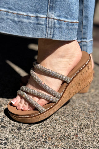 Summer Glow Rhinestone Wedges By Corkys-Women's Shoes-Corkys-Gallop 'n Glitz- Women's Western Wear Boutique, Located in Grants Pass, Oregon
