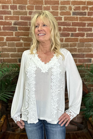 Floral Embroidered Top by POL-top-POL-Gallop 'n Glitz- Women's Western Wear Boutique, Located in Grants Pass, Oregon
