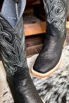 Women's Black Genuine Python Square Toe Boot-Women's Boot-Tanner Mark-Gallop 'n Glitz- Women's Western Wear Boutique, Located in Grants Pass, Oregon