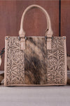 Trinity Ranch Hair On Cowhide Tooling Concealed Carry Crossbody Tote-Handbags & Accessories-Montana West-Gallop 'n Glitz- Women's Western Wear Boutique, Located in Grants Pass, Oregon