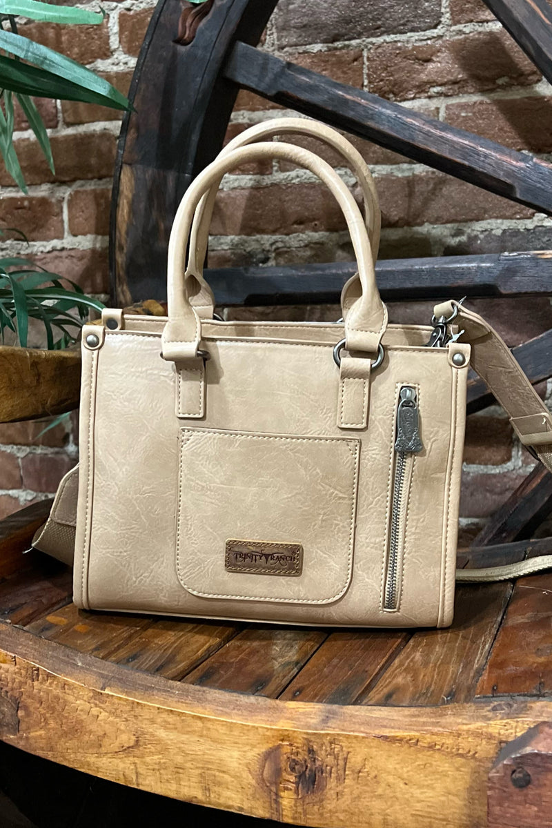 Trinity Ranch Hair On Cowhide Tooling Concealed Carry Crossbody Tote-Handbags & Accessories-Montana West-Gallop 'n Glitz- Women's Western Wear Boutique, Located in Grants Pass, Oregon