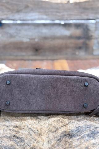 Cross body Bag With Tooling and Fringe