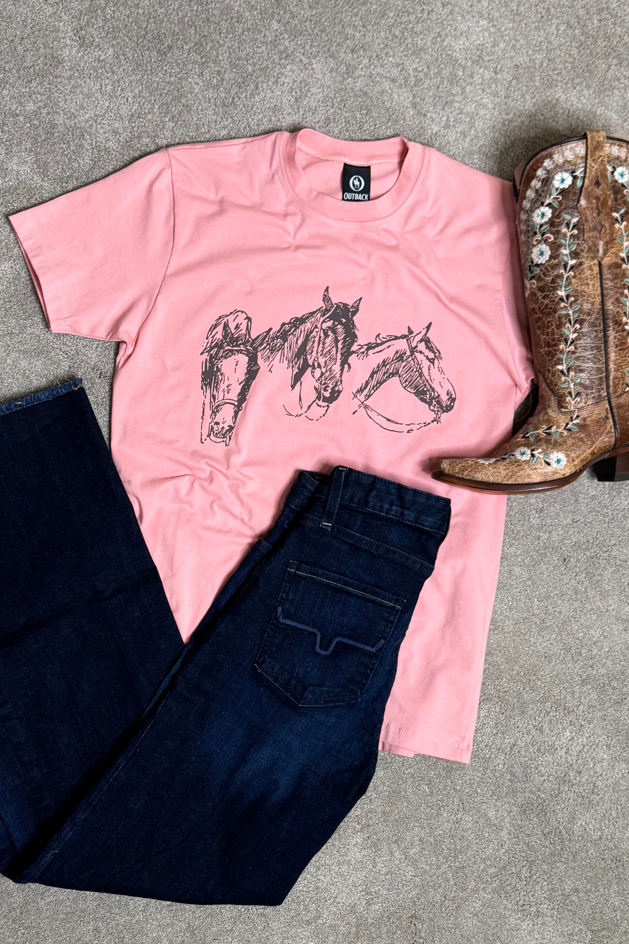 Triple Gallop Tee by Outback-top-Outback Trading-Gallop 'n Glitz- Women's Western Wear Boutique, Located in Grants Pass, Oregon