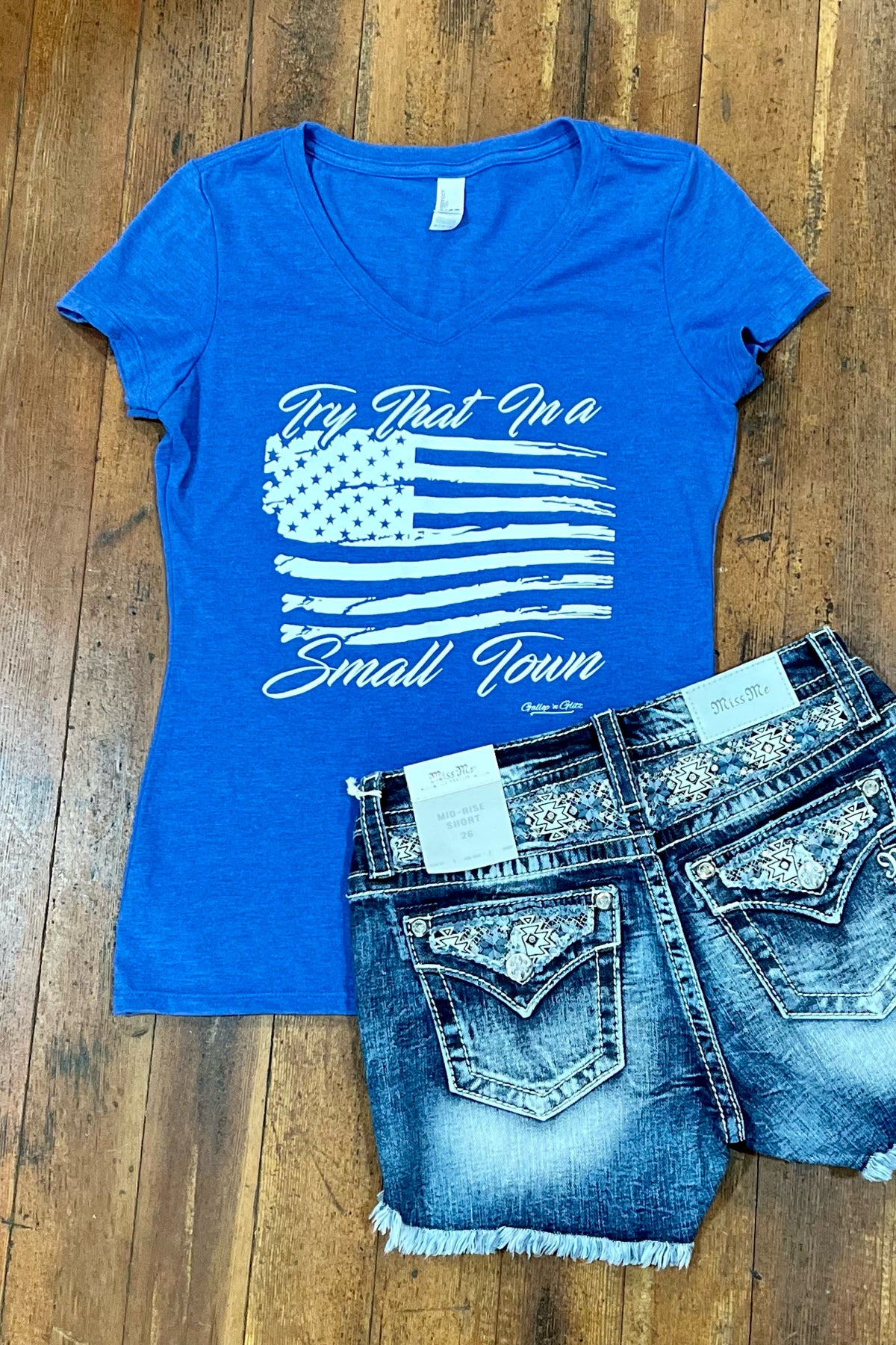 Try That In A Small Town Tee-Graphic Tee-Gallop 'n Glitz-Gallop 'n Glitz- Women's Western Wear Boutique, Located in Grants Pass, Oregon