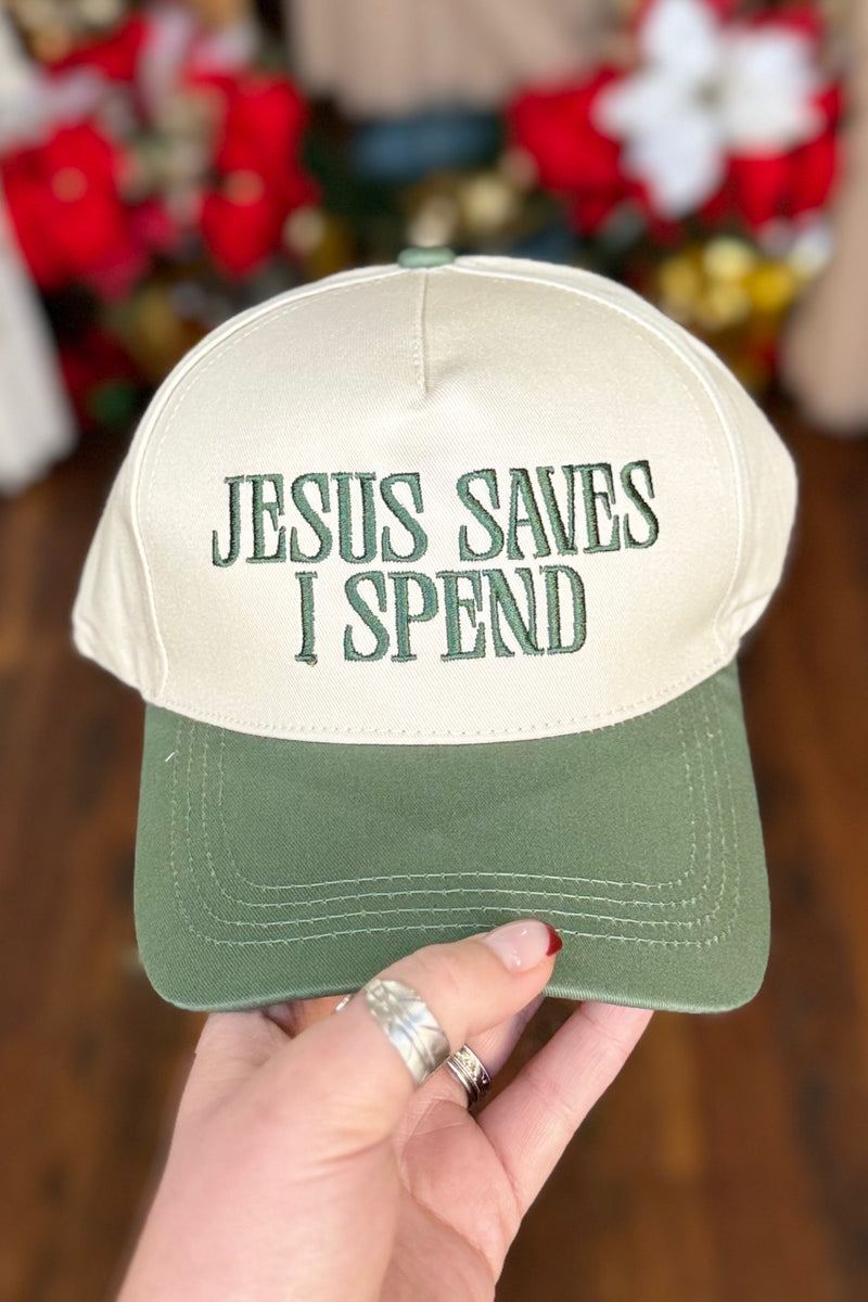 Saves I Spend Ball Cap Dk Forest-Door Buster-Zenana-Gallop 'n Glitz- Women's Western Wear Boutique, Located in Grants Pass, Oregon