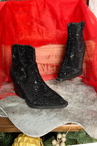 Very G MAZE Rhinestone Cowboy Bootie in Black-Ladies Shoe-Very G-Gallop 'n Glitz- Women's Western Wear Boutique, Located in Grants Pass, Oregon
