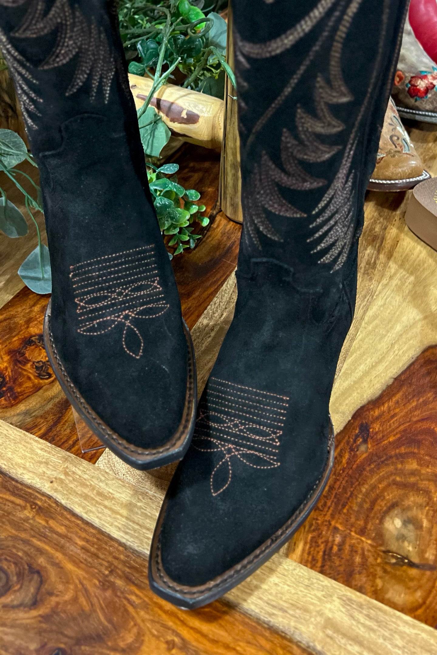 Women's Clara Black Suede Round Toe 15" Boot by Justin Boots - 11 / Black Suede Women's Clara Black Suede Round Toe 15" Boot by Justin Boots - 11 / Black Suede